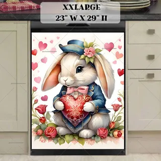 Preview of Elegant Valentine’s Day Bunny magnet in XX Large size.