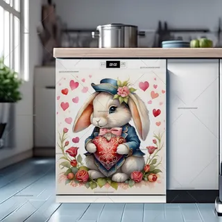 Preview of Elegant Valentine’s Day Bunny magnet.