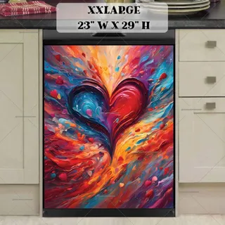 Preview of Abstract Colorful Heart magnet in XX Large size.