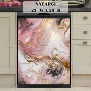 Preview of Grey, Pink and Gold Marble Pattern magnet in XX Large size.