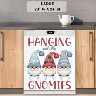 Preview of Three Little Christmas Gnomes magnet in Large size.