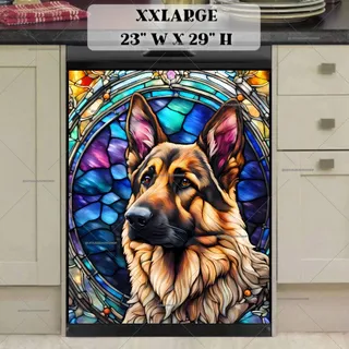 Preview of Stained Glass German Shepherd magnet in XX Large size.