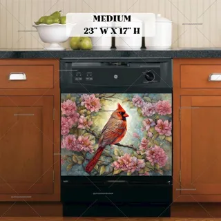 Preview of Pretty Cardinal on the Blooming Tree magnet in Medium size.