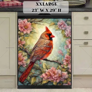 Preview of Pretty Cardinal on the Blooming Tree magnet in XX Large size.