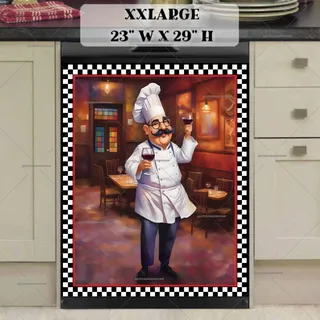 Preview of Cute Italian Chef in a Restaurant magnet in XX Large size.