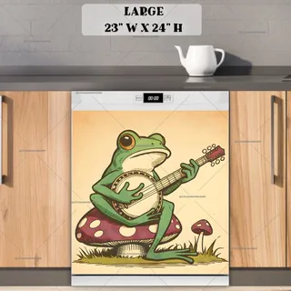 Preview of Vintage Frog Playing Banjo magnet in Large size.