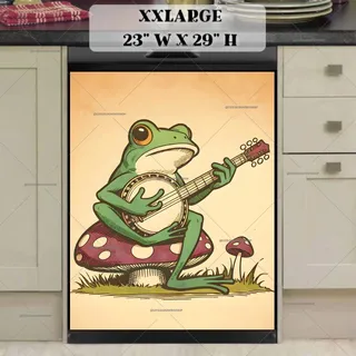 Preview of Vintage Frog Playing Banjo magnet in XX Large size.