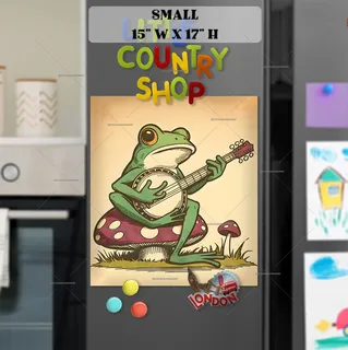 Preview of Vintage Frog Playing Banjo magnet in Small size.