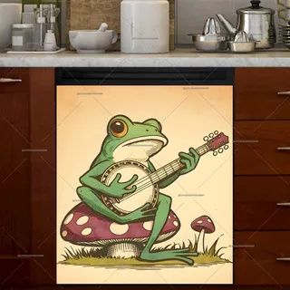 Preview of Vintage Frog Playing Banjo magnet.