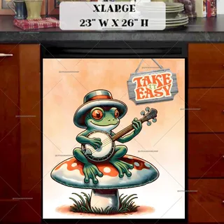 Preview of Cute Frog Playing Banjo magnet in Extra Large size.