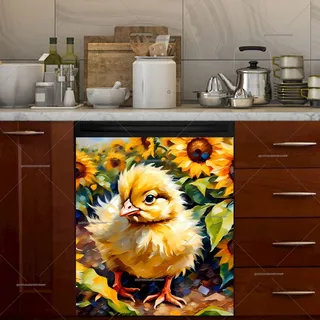 Preview of Little Chick and Sunflowers magnet.