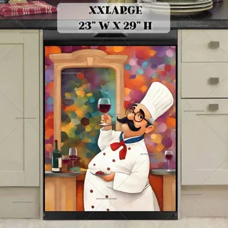 Preview of Cute Chef Tasting Wine magnet in XX Large size.