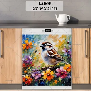 Preview of Little Colorful Sparrow magnet in Large size.