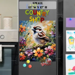 Preview of Little Colorful Sparrow magnet in Small size.