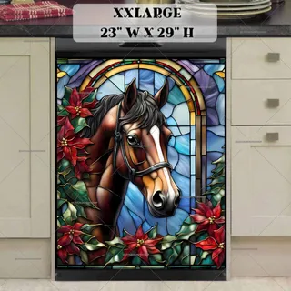 Preview of Stained Glass Brown Stallion magnet in XX Large size.