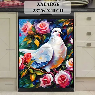 Preview of White Dove and Roses magnet in XX Large size.