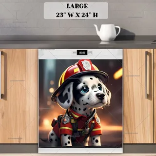 Preview of Cute Firefighter Dalmatian magnet in Large size.