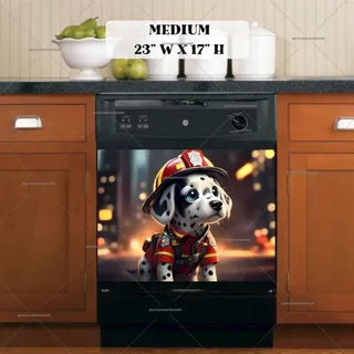 Preview of Cute Firefighter Dalmatian magnet in Medium size.