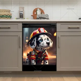 Preview of Cute Firefighter Dalmatian magnet.