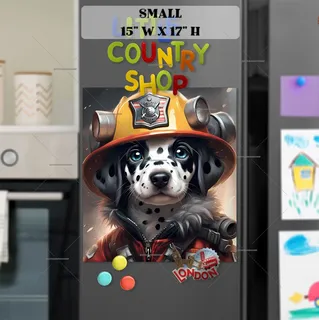 Preview of Lovely Firefighter Dalmatian magnet in Small size.