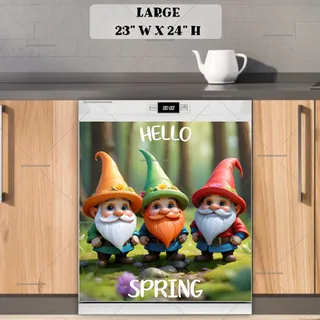 Preview of Cute Spring Gnomes magnet in Large size.