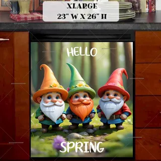 Preview of Cute Spring Gnomes magnet in Extra Large size.