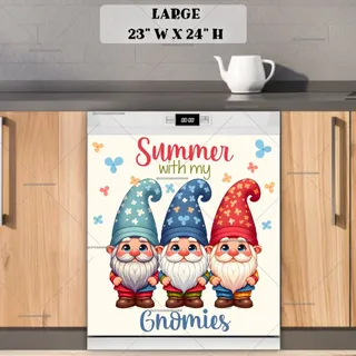 Preview of Cute Summer Gnomes magnet in Large size.