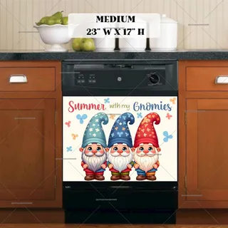 Preview of Cute Summer Gnomes magnet in Medium size.