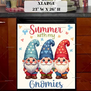 Preview of Cute Summer Gnomes magnet in Extra Large size.