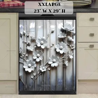 Preview of Grey Metal Flowers magnet in XX Large size.