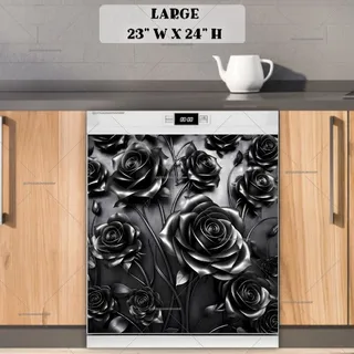 Preview of Black Metal Roses magnet in Large size.