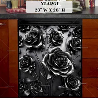 Preview of Black Metal Roses magnet in Extra Large size.