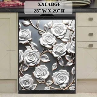 Preview of White Metal Roses magnet in XX Large size.