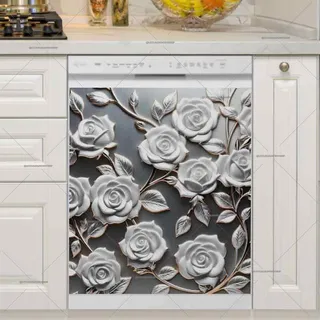 Preview of White Metal Roses magnet.