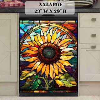 Preview of Stained Glass Beautiful Sunflower magnet in XX Large size.