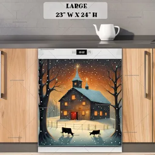 Preview of Prim Christmas Farmhouse magnet in Large size.