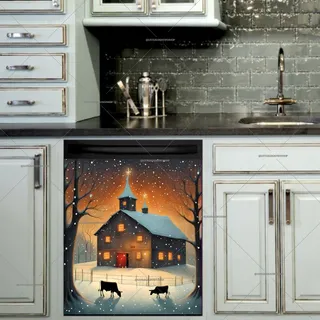 Preview of Prim Christmas Farmhouse magnet.