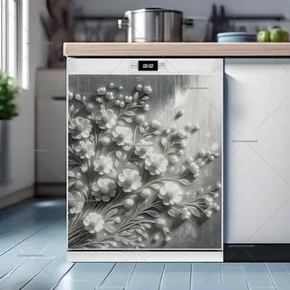 Preview of White Metal Flowers magnet.