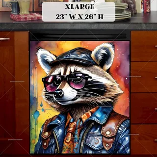 Preview of Raccoon in Sunglasses magnet in Extra Large size.