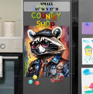 Preview of Raccoon in Sunglasses magnet in Small size.