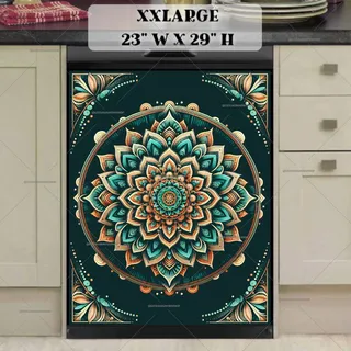 Preview of Teal and Copper Indian Mandala magnet in XX Large size.