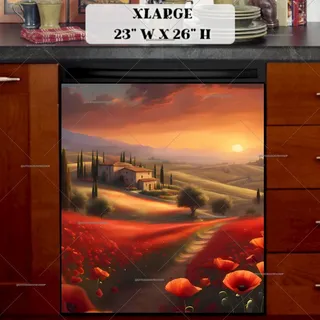 Preview of Tuscan Poppies in the Sunset magnet in Extra Large size.