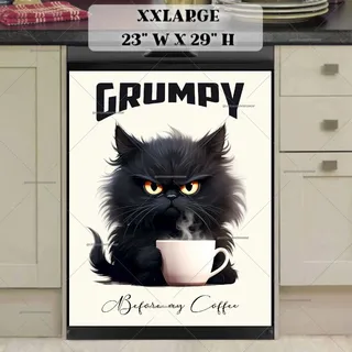 Preview of Cute Grumpy Cat with Coffee magnet in XX Large size.