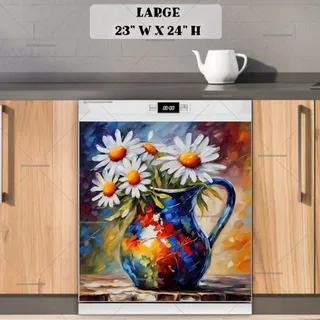 Preview of Daisies in a Colorful Vase magnet in Large size.