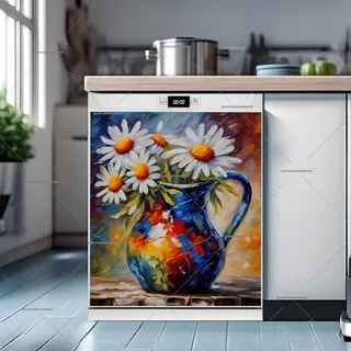 Preview of Daisies in a Colorful Vase magnet.