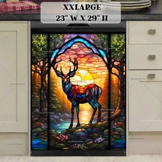 Preview of Stained Glass Woodland Deer magnet in XX Large size.