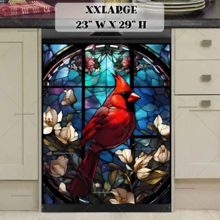 Preview of Stained Glass Window and Cardinal magnet in XX Large size.