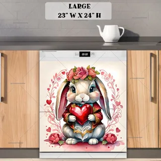 Preview of Pretty Valentine's Bunny magnet in Large size.