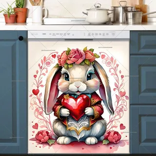 Preview of Pretty Valentine's Bunny magnet.