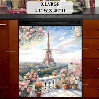 Preview of Beautiful Balcony in Paris magnet in Extra Large size.